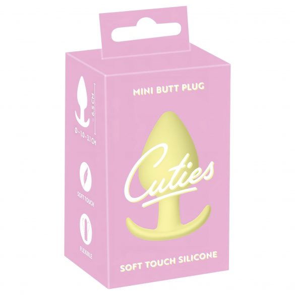 Cuties Mini Butt Plug - silikonowe dildo analne - żółte (3,1 cm) 