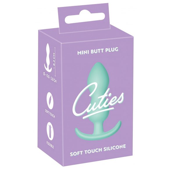 Cuties Mini Butt Plug - silikonowe dildo analne - miętowe (2,3 cm) 