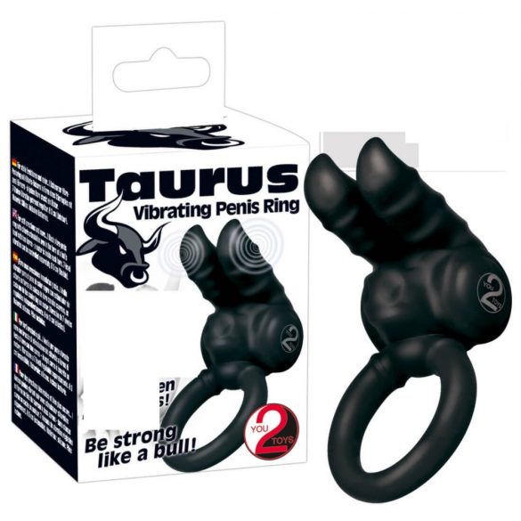 You2Toys - Taurus - wibrujący pierścień na penisa z podwójnym silnikiem (czarny) 