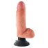 King Cock 7 Elastyczne dildo z zaciskiem na jądra (18 cm) - naturalne 