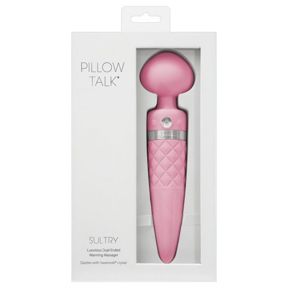 Pillow Talk Sultry - podgrzewany, 2-silnikowy wibrator masujący (różowy)