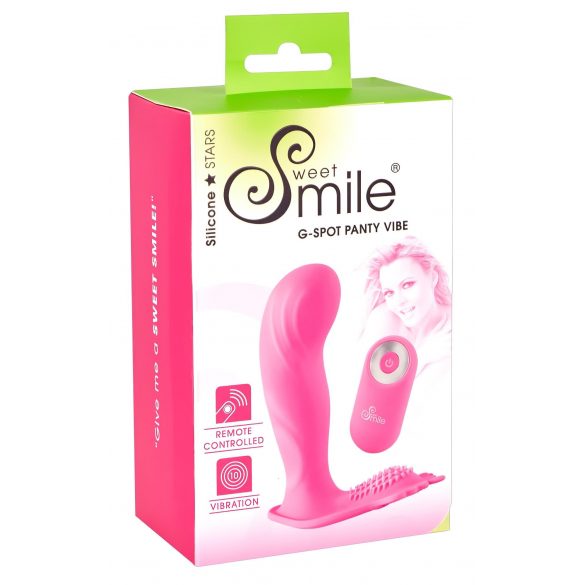 SMILE G-Spot Panty - akumulatorowy, zdalnie sterowany wibrujący majtki (różowe)