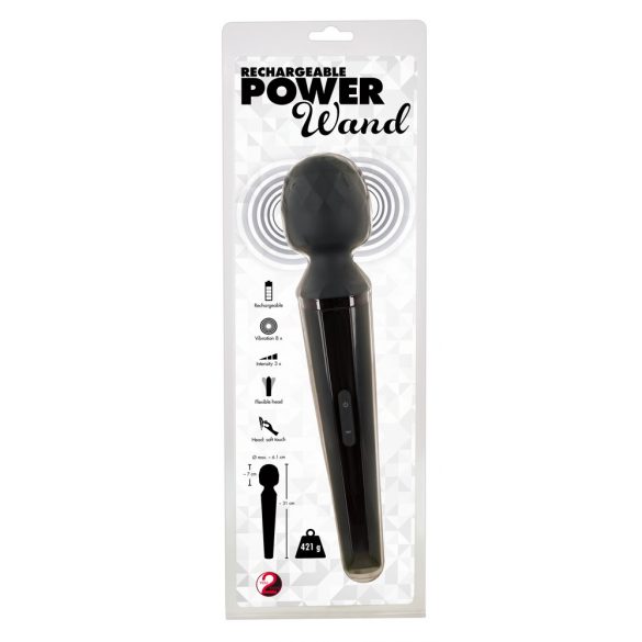 You2Toys Power Wand - akumulatorowy wibrator masujący (czarny) 