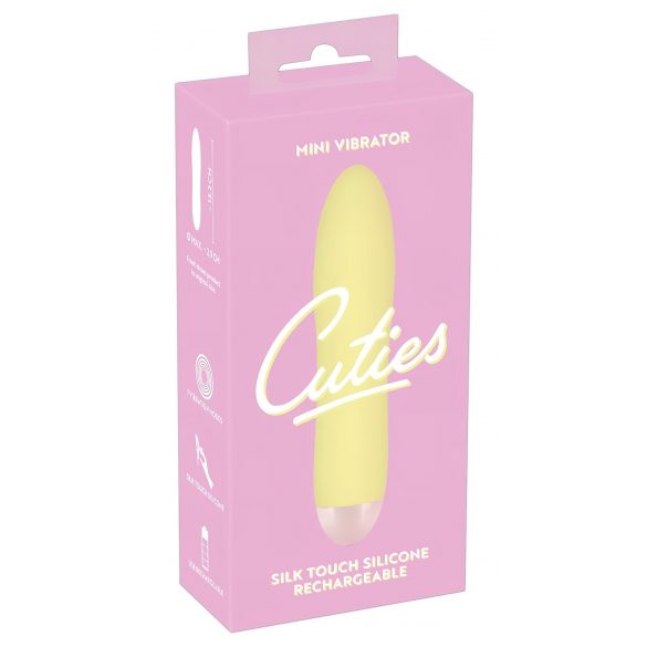 Cuties Mini Yellow - silikonowy wibrator prętowy z możliwością ładowania (żółty) 