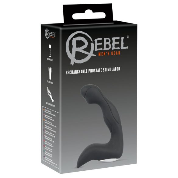 Rebel - bezprzewodowy, falisty wibrator prostaty dla początkujących (czarny)