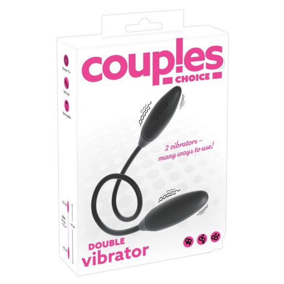 Couples Choice - Podwójny wibrator z akumulatorem (czarny) 