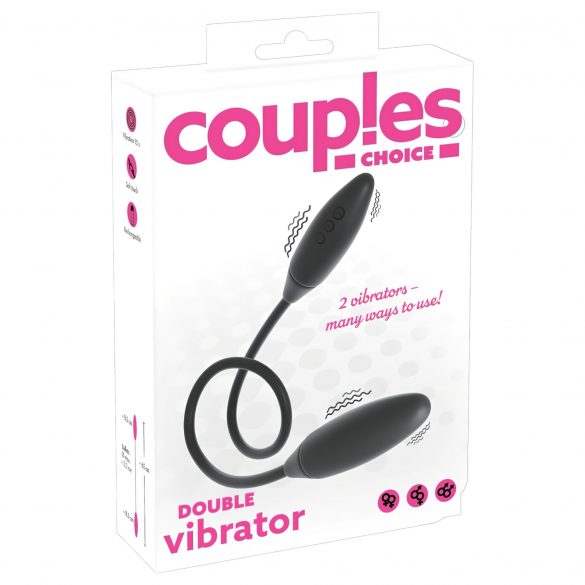 Couples Choice - Podwójny wibrator z akumulatorem (czarny) 