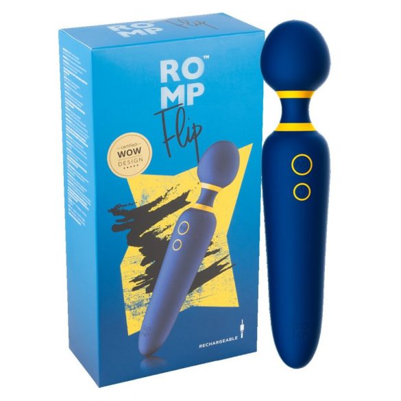 ROMP Flip Wand - ładowalny, wodoodporny wibrator masujący (niebieski) 