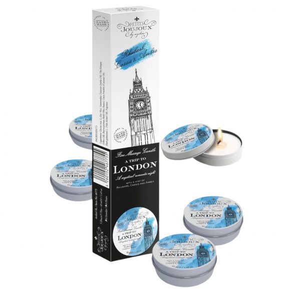 Petits Joujoux London świeca do masażu - rabarbar-ambra (5x43ml)