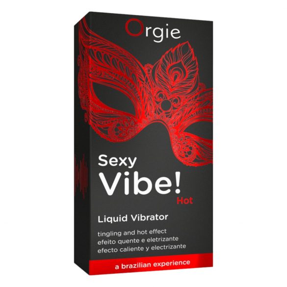 Orgie Sexy Vibe HOT - truskawkowy rozgrzewający wibrator w płynie (15ml) 