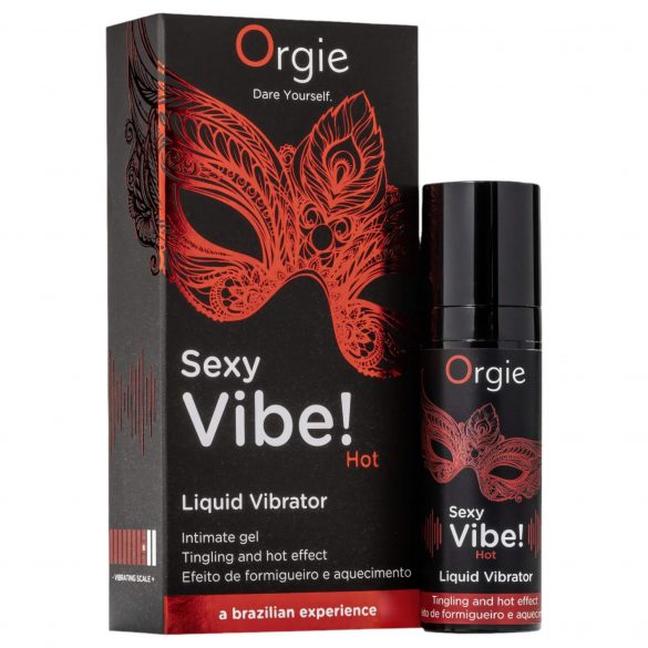 Orgie Sexy Vibe HOT - truskawkowy, rozgrzewający płynny wibrator (15 ml)