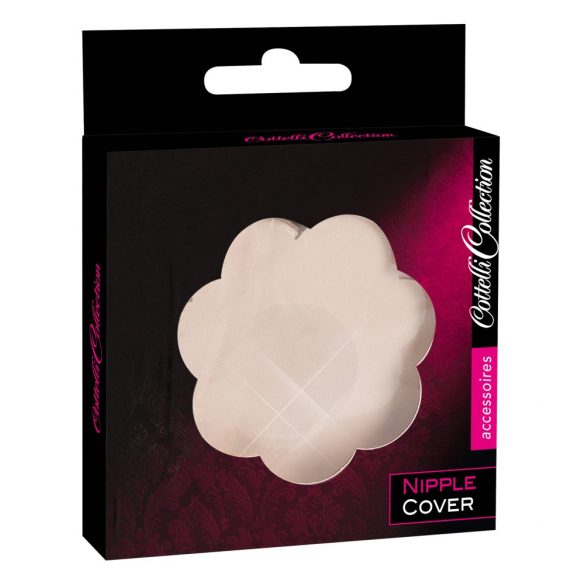 Cottelli Nipple Cover - plaster na brodawki w kwiaty - naturalny (12szt.) 