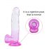 Sunfo – realistyczny dildo z przyssawką i jądrami – 22 cm (przezroczysto-fioletowy)