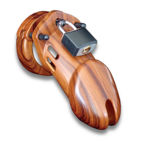 CB-6000 - luksusowa klatka na penisa z kłódką (drewniana)