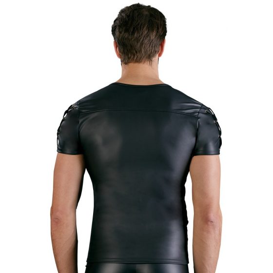 NEK - męska koszulka z krótkim rękawem z matowym efektem (czarna)