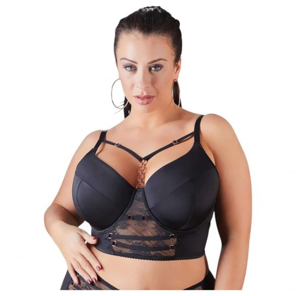 / Cottelli Plus Size - koronkowy biustonosz na ramiączkach (czarny)  - 90D