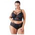 Cottelli Plus Size – koronkowy biustonosz z paskami (czarny) - 90D