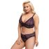 Cottelli Curves Plus Size - Przezroczysty wzorzysty zestaw biustonoszy (fioletowy) - 2XL