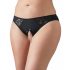 Cottelli Plus Size - koronkowe, otwarte figi (czarne)