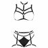 Cottelli - ornament body harness trio bielizna - czarny (S-L) 