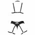 Cottelli - ornament body harness trio bielizna - czarny (S-L) 