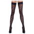 Cottelli Legwear - pończochy z panterkowym wzorem (czarne) - 3