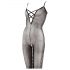 / NO:XQSE - Bodystocking z wzorem po bokach - czarny - 2XL/3XL