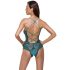 Cottelli - otwarte body z koronkowym gorsetem (zielony)  - XL