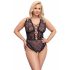 Cottelli Curves Plus Size - przezroczyste wzorzyste body (czarny) 