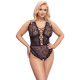 Cottelli Curves Plus Size - przezroczyste wzorzyste body (czarny) 