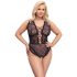 Cottelli Curves Plus Size - przezroczyste wzorzyste body (czarne)