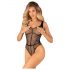 Obsessive B336 - przejrzyste, otwarte siateczkowe body (czarne) - S-L