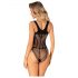 Obsessive B336 - przezroczyste, otwarte body z siateczki (czarne) - S-L