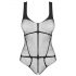 Obsessive B336 - przezroczyste, otwarte body z siateczki (czarne) - S-L