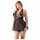 Cottelli Plus Size - Koronkowa lniana koszulka typu babydoll (czarny) 