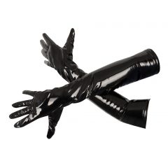   Black Level - błyszczące rękawice lakierowane (czarne) - XL
