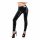 LATEX - legginsy zapinane na zamek (czarne)  - S