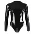 LATEX - długi rękaw damskie body (czarne) - M