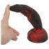 OgazR Hell Dong - przyssawkowy rowkowany dildo - 20 cm (czarno-czerwony)