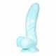 OgazR Sea Serpent - rowkowane dildo z zaciskiem - 17 cm (niebiesko-biały) 