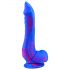 Inkipus - silikonowy dildo z jądrami - 18cm (niebiesko-różowy)