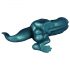 Toppedmonster - turkusowy dinozaur silikonowy dildo 26 cm