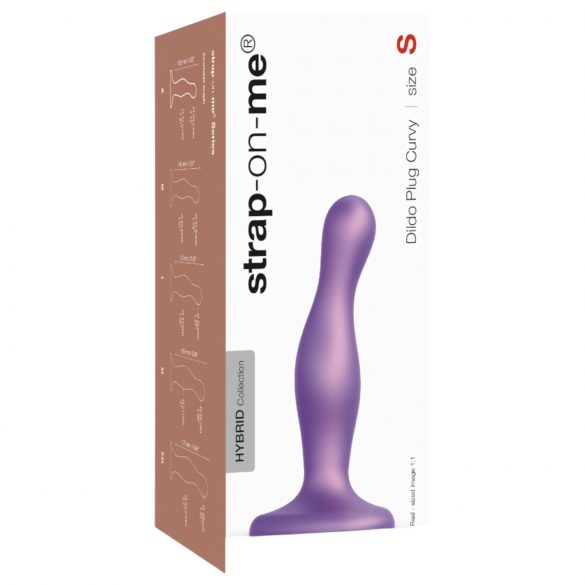 Strap-on-me Curvy S - falowany, z przyssawką dildo (fioletowy)