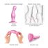 Strap-on-me Curvy S - falowany, z przyssawką dildo (różowy)