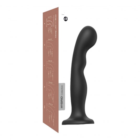 Strap-on-me P&G L - zakrzywione dildo ze stopkami (czarne) 