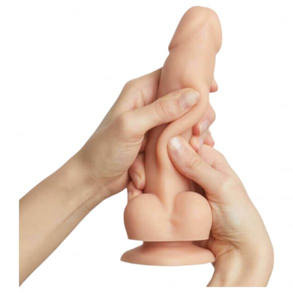 Strap-on-me S - dwuwarstwowe, realistyczne dildo ze stopami (naturalne) 