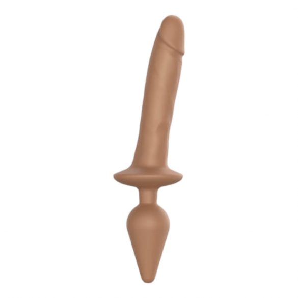 Strap-on-me Swith Realistic L - silikonowe dildo 2 w 1 (ciemny naturalny) 