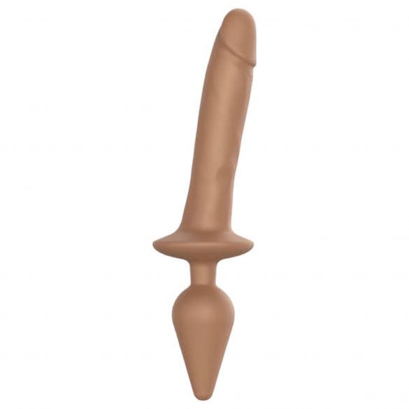 Strap-on-me Swith Realistic L - silikonowe dildo 2 w 1 (ciemny naturalny) 