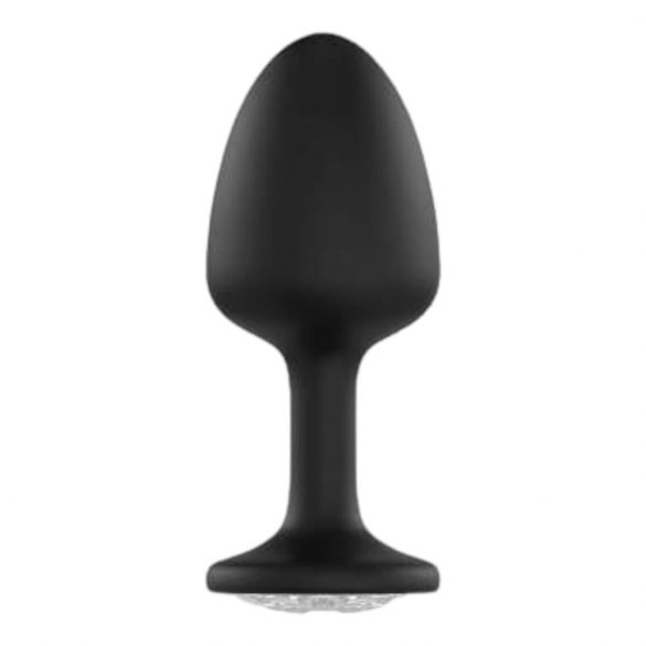 Dorcel Geisha Plug Diamond M - dildo analne z białym kamieniem (czarny) 