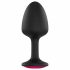 Dorcel Geisha Plug Ruby M - różowe dildo analne z kamieniem (czarne) 